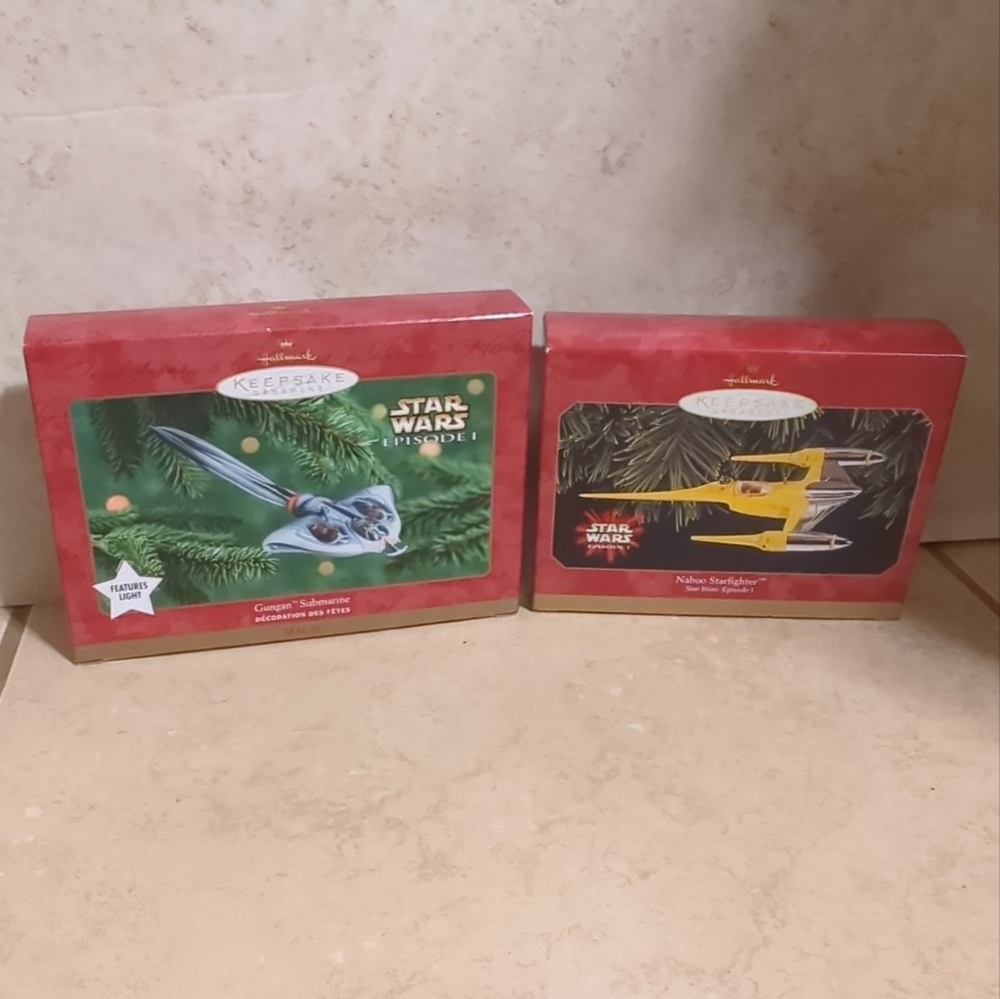 Lot Of 2 Star Wars Episode 1 Ornaments Naboo‎ Starfighter/Gungan Submarine